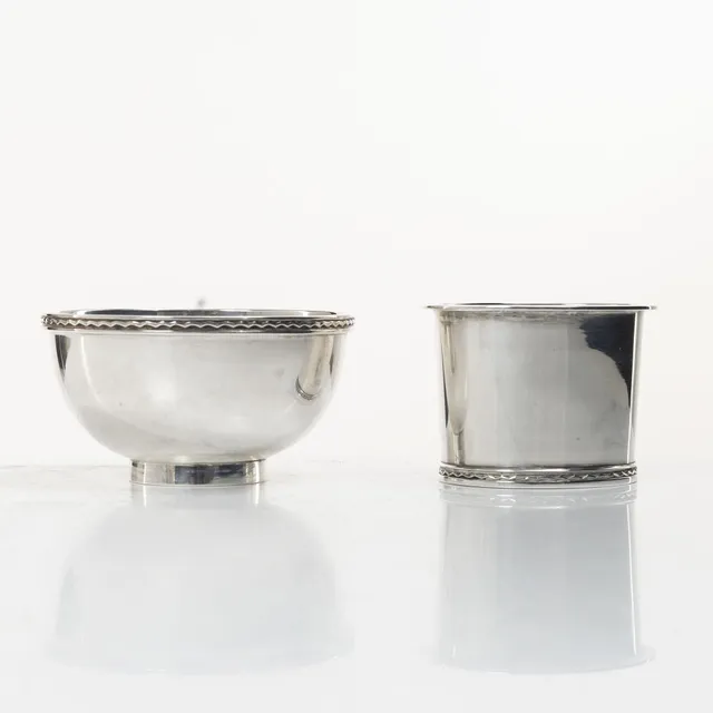 Eric Råström, skålar, 2 st, silver, Stockholm, 1968-69.