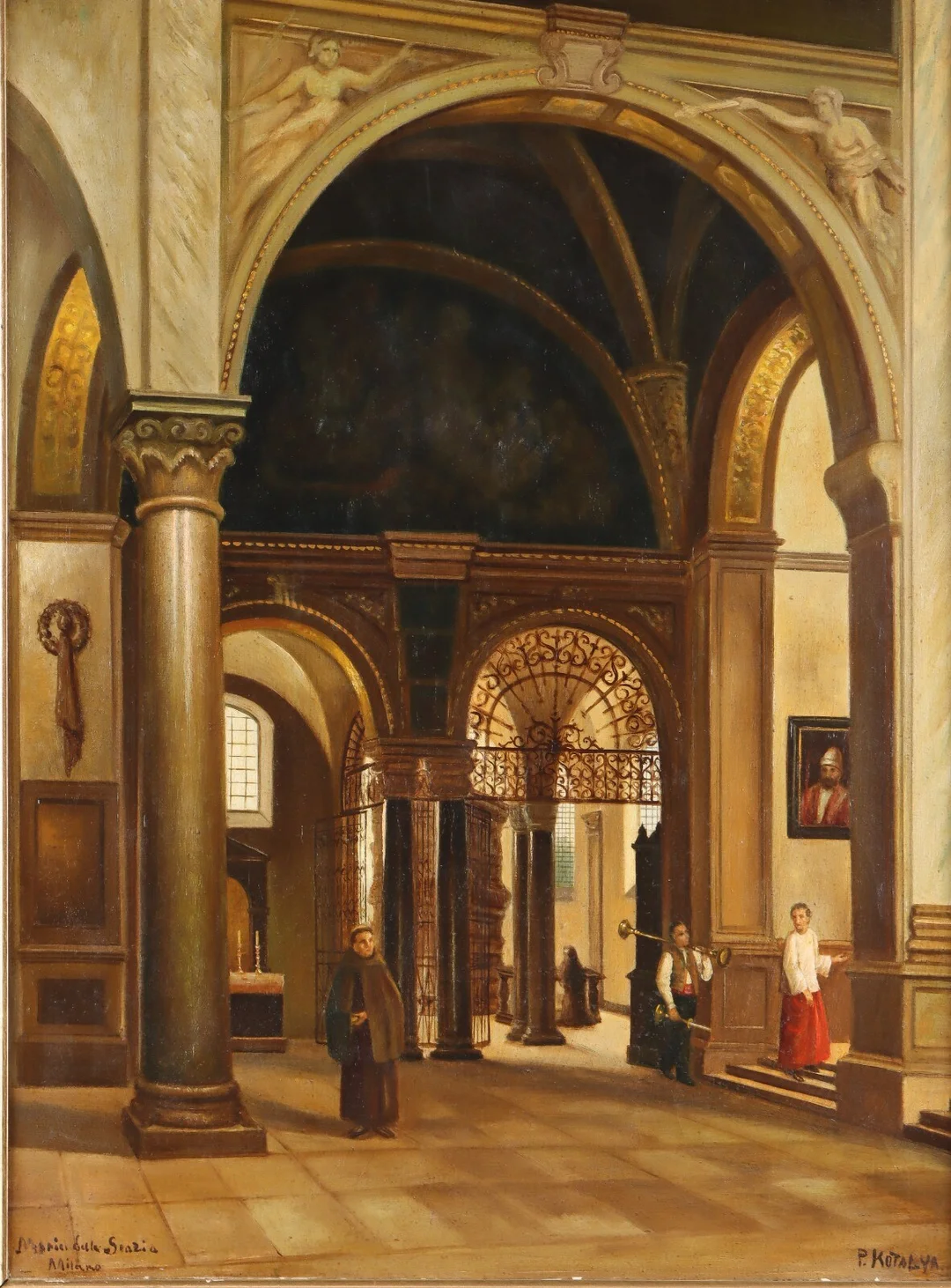 P. Kotalya. Kirkeinteriør, Santa Maria delle Grazie, Milan — Paintings and sculptures/Older pictorial arts — Lauritz