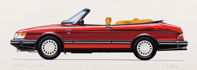 RONY LUTZ FÖR SAAB. Original. 900 Turbo Cab, Cherry Red.