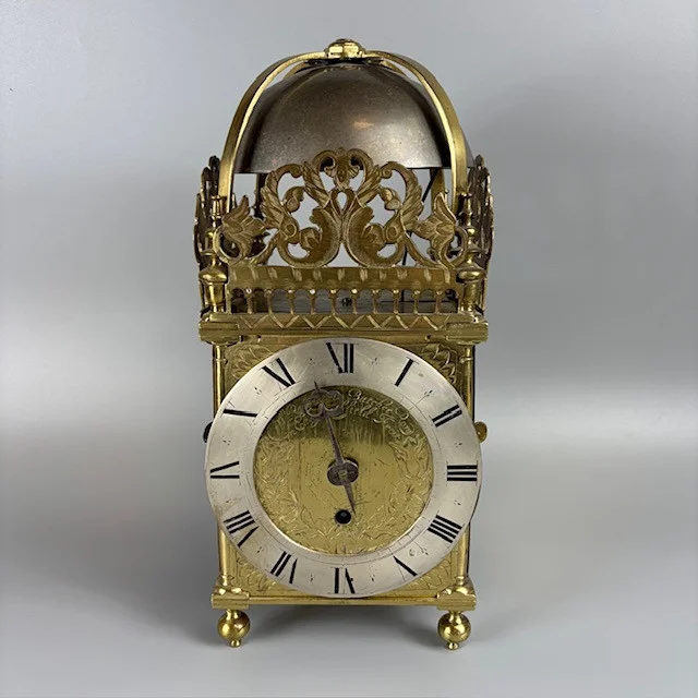 ANTIQUE ENGLISH LANTERN CLOCK. — Other clocks — Lyme Bay Auctions