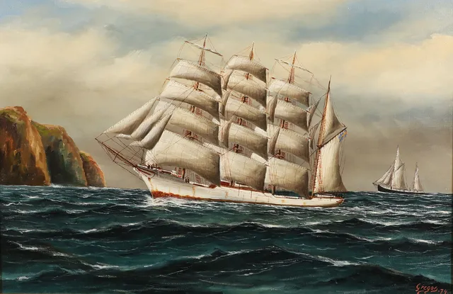 GREGOR HELLBERG. "Abraham Rydberg, olja på duk, signerad Gregor -74.
