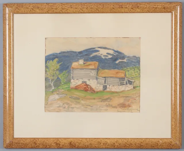 ELIS ÅSLUND. Motiv från Sognefjord, akvarell, signerad och daterad 1904.