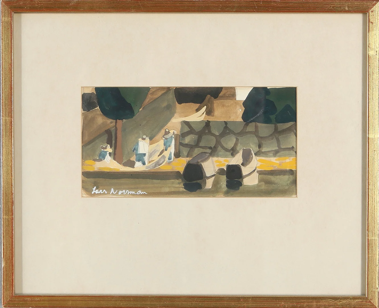 LARS NORRMAN. Mexico, gouache, signerad, daterad 61 a tergo. — Paintings — Auktionshuset Kolonn