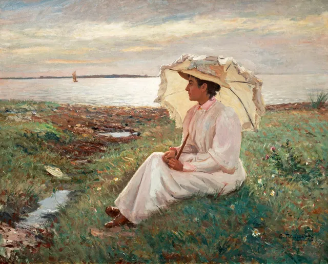 Carl Trägårdh, Elegant dam vid havet.