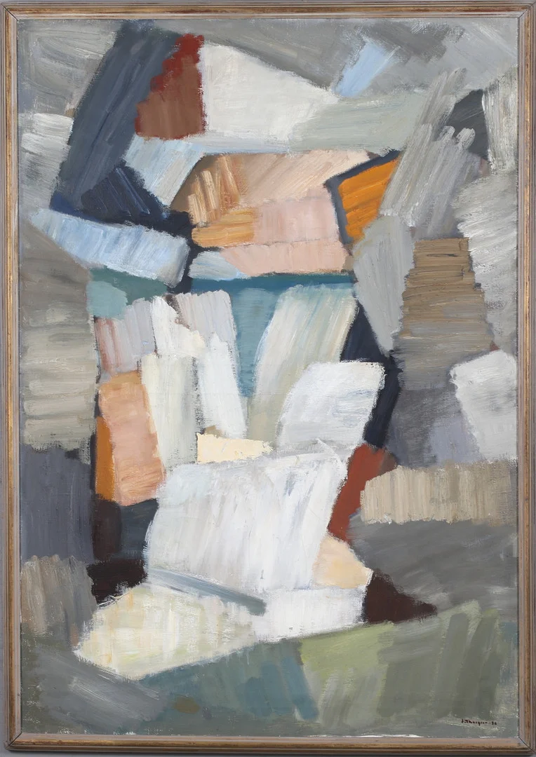 JOHN THORGREN. Komposition, olja på duk, signerad och daterad 56. — Paintings — Stadsauktion Sundsvall