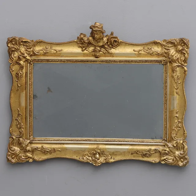 SPEGEL, förgylld, nyrokoko, 1800-talets andra hälft.