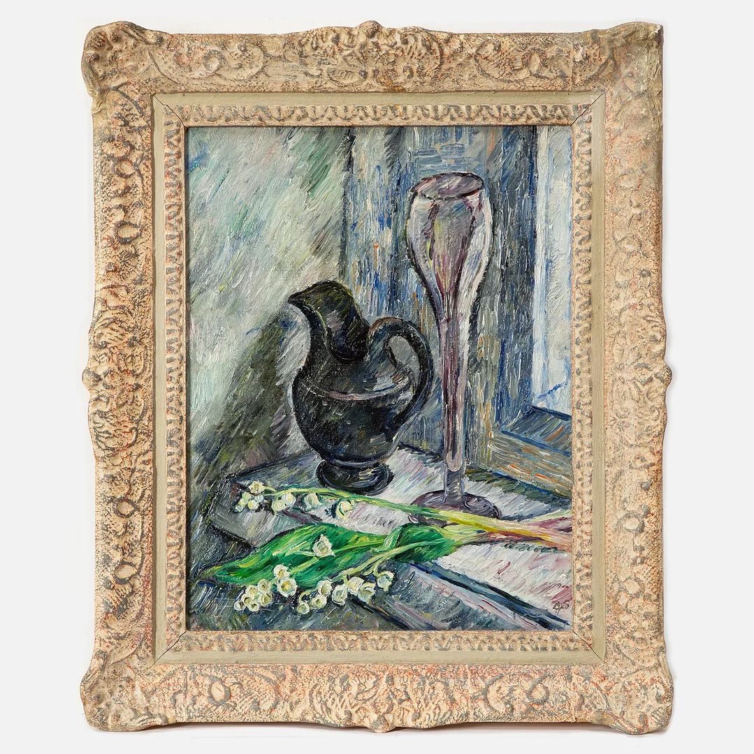BIRGER SIMONSSON. "Stilleben med liljekonvalj". — Paintings — Stockholms Auktionsverk Göteborg