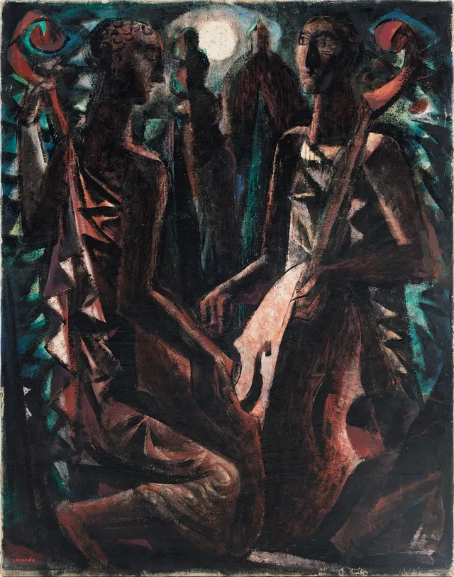JAN BRAZDA (1917-2011). "Praha", olja på duk, signerad, daterad a tergo -48.