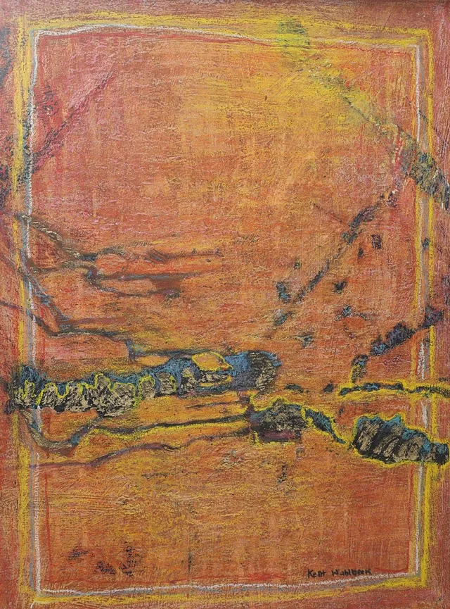 KENT WAHLBECK. "Drömbild II", blandteknik, original, signerad.