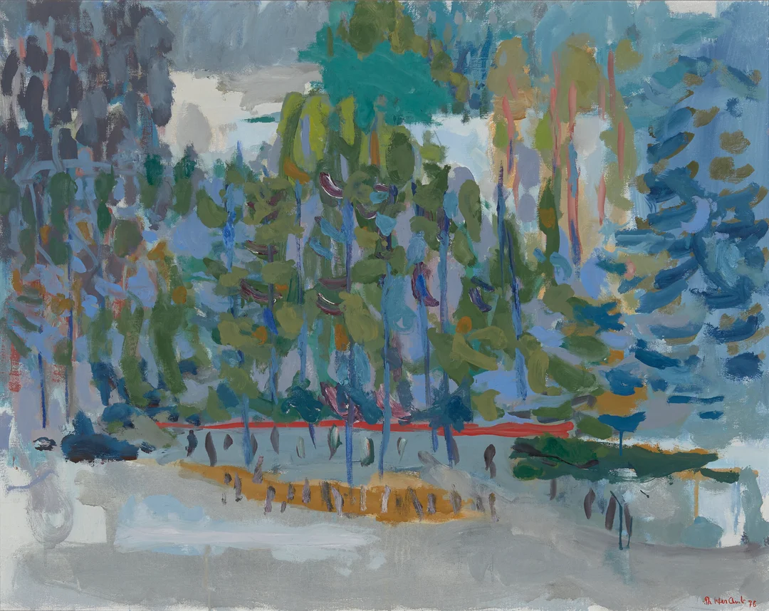 Heramb, Thore — "Aften - tidlig sne, Hadeland" 1976 — Kunst/Maleri — Blomqvist