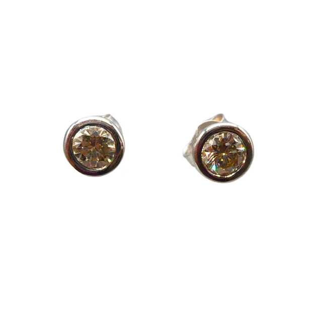 14KARAT/585ER WEISSGOLD OHRSTECKER MIT NATÜRLICHEN DIAMANTEN VON ZUSAMMEN 0,52CT.