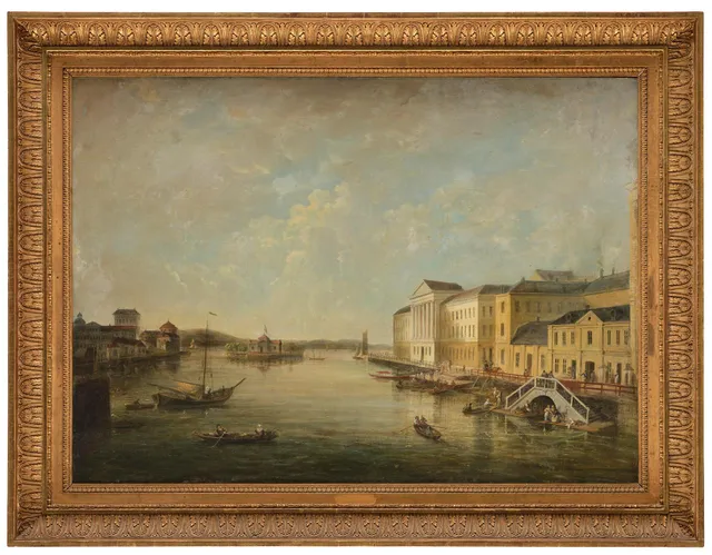 Elias Martin, ”Norrström med Bondeska palatset, Stockholm”.