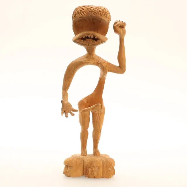 ÅKE HERCULES. Skulptur, trä, "Agitator", signerad -67.