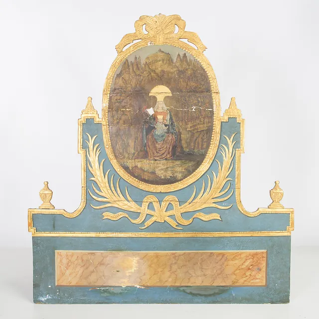 Catalan "Olot"-like bed in painted and gilt wood, last third of the 18th Century.