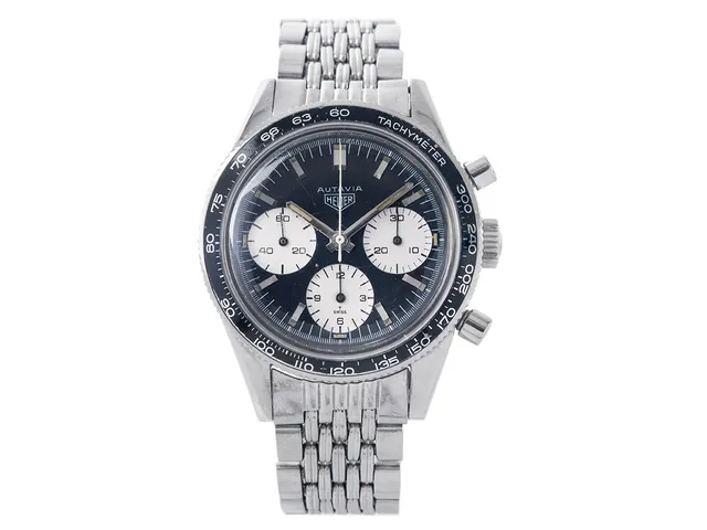 HEUER, Autavia, s.k. "Screw-back Case", "Tachymeter", "3rd Execution Dial & Hands", Cal Valjoux 72 (MN), Serie nr. 95910, Ref nr. 2446, kronograf, herrur, 38,8 mm, stål, manuell, plexiglas, boett signerad "Heuer Leonidas S.A.", originallänk, viklås, Ref nr. 1.66/HL (Gay Frères), ca 1968, box (ej komplett).