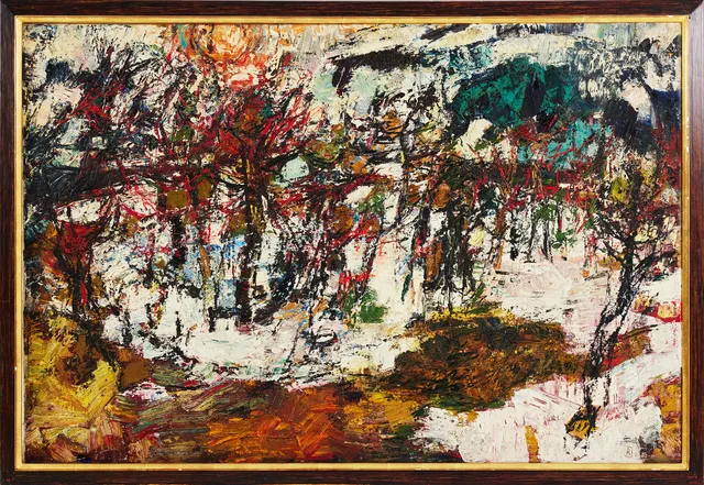 RAGNAR JOHANSSON. "Vintergräns", monogramsignerad RJ, olja på duk.