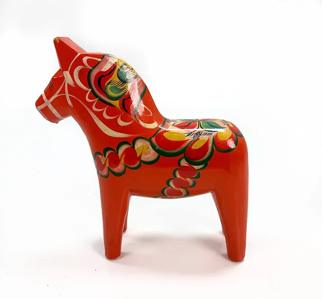 DALAHÄST - 35cm - polykromt bemålad 1970tal Nusnäs Nils Olsson.