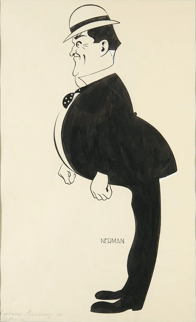 EINAR NERMAN. tuschteckning, "Ambrose Manning, Patricia", signerad. — Drawings — Auktionshuset Kolonn