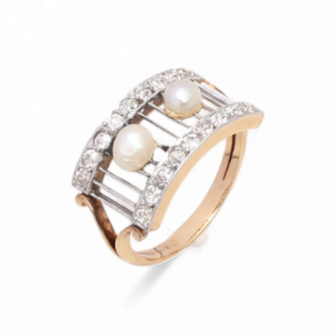 BELLE Époque diamond and pearl ring, circa 1910. — Rings — Balclis