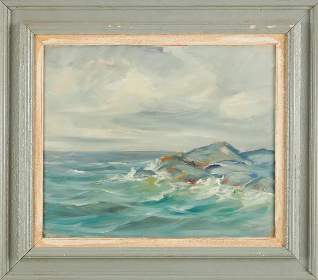 ALEXANDER WILHELMS (1886-1972). Havets vågor, olja på pannå, signerad Wilhelms.