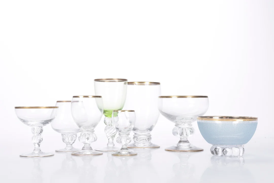 Jacob E. Bang for Holmegaard. various 'Gisselfeldt' glasses (approx. 78) — Glass, porcelain and ceramics/Glasses — Lauritz