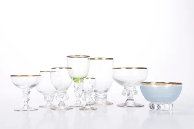 Jacob E. Bang for Holmegaard. various 'Gisselfeldt' glasses (approx. 78)
