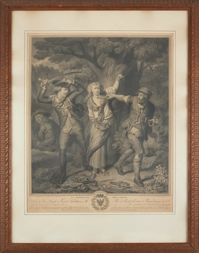 JOHANN GEORG SAMT PIERRE ALEXANDER WILLE. EFTER. "Le Maréchal-Des-Logis", etsning, 1800-tal.