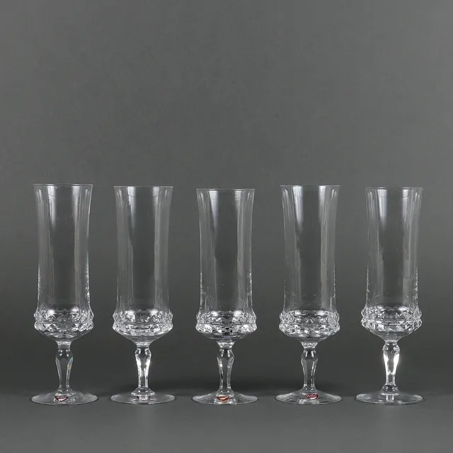 INGEBORG LUNDIN. Champagneglas, 5 stycken, Orrefors Silvia.
