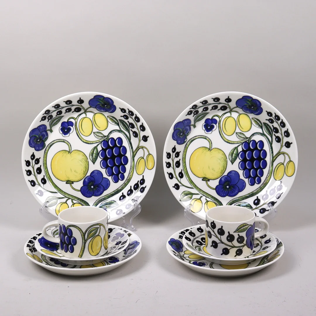 BIRGER KAIPIAINEN. "Paratiisi", Arabia, Finland, servisdelar, 8 delar. — European — Markus Auktioner