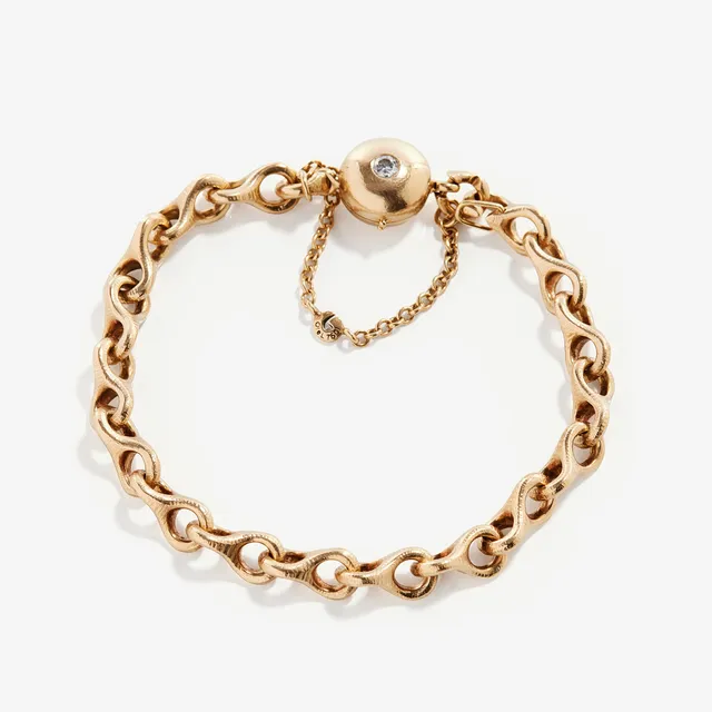 CHARLOTTE LYNGGAARD. A gold and diamond "Mega" bracelet, Ole Lynggaard, Denmark.