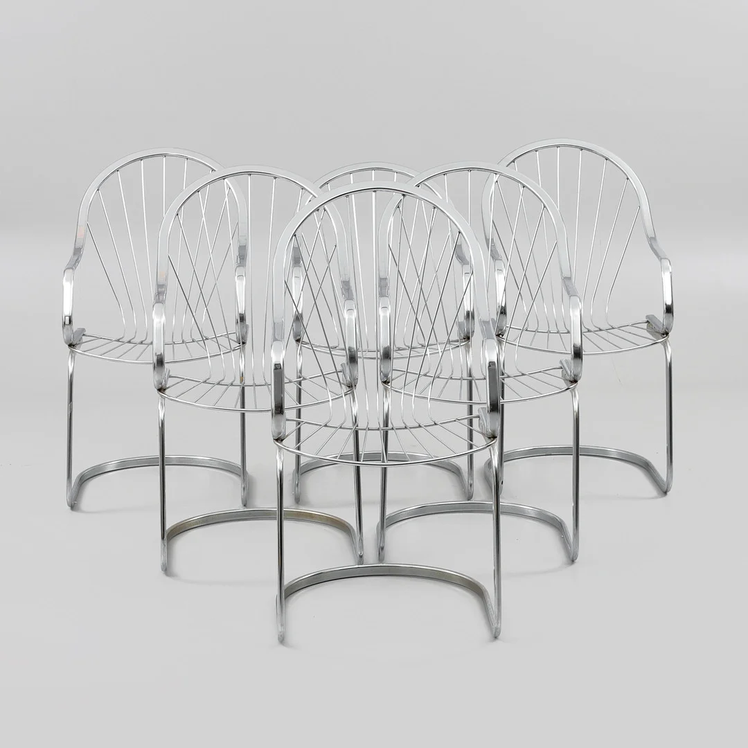 WILLY RIZZO. Stolar 5+1 st, Cidue, Italien 1970/80-tal. — Armchairs & Chairs — Göteborgs Auktionsverk