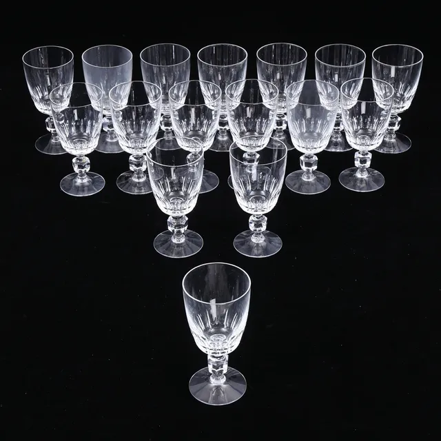 VINGLAS, 16 st, slipat glas.