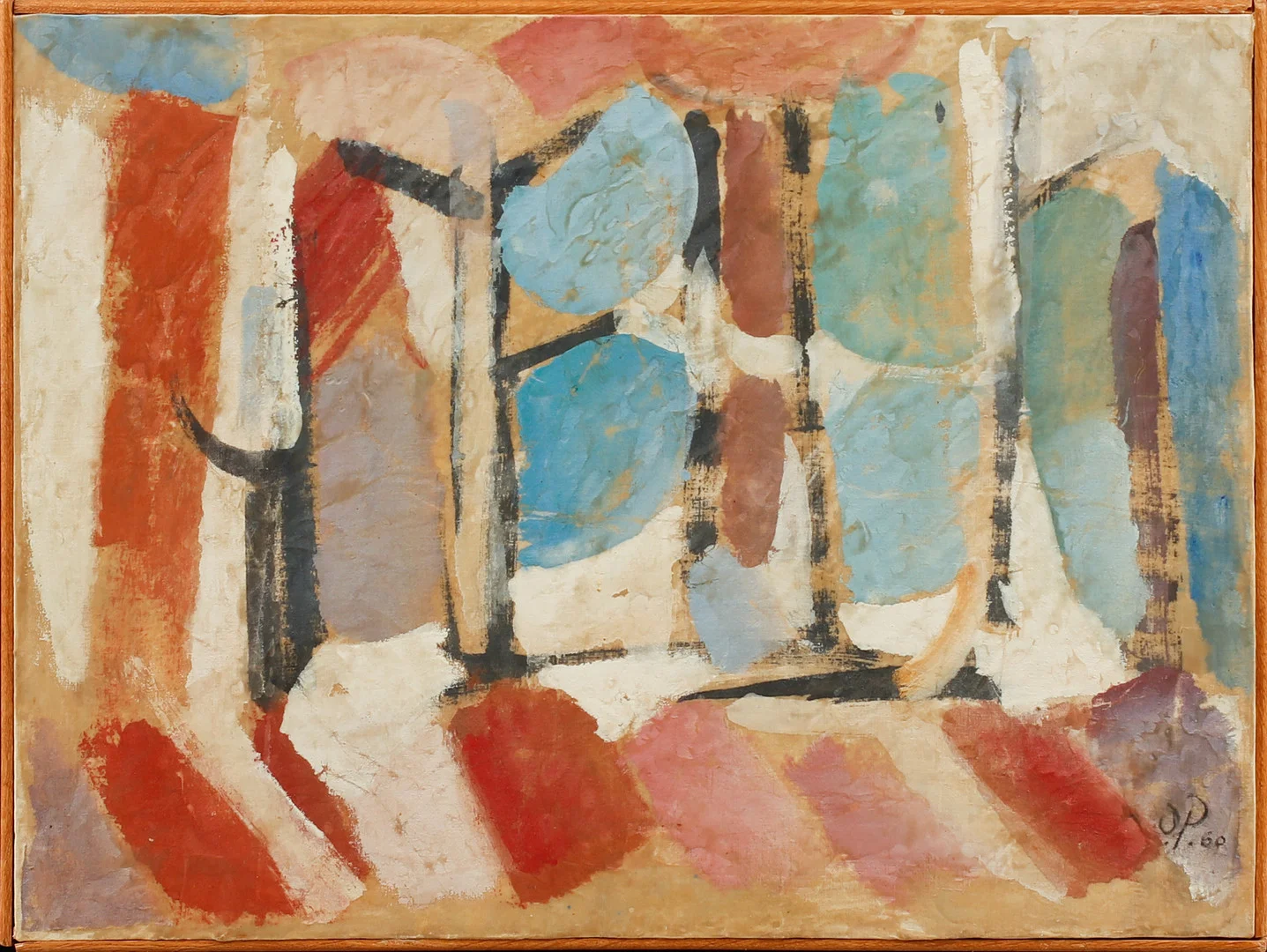 ORVAR PALM. "Höstekar" vaxtempera på duk, signerad och daterad 60. — Paintings — Göteborgs Auktionsverk