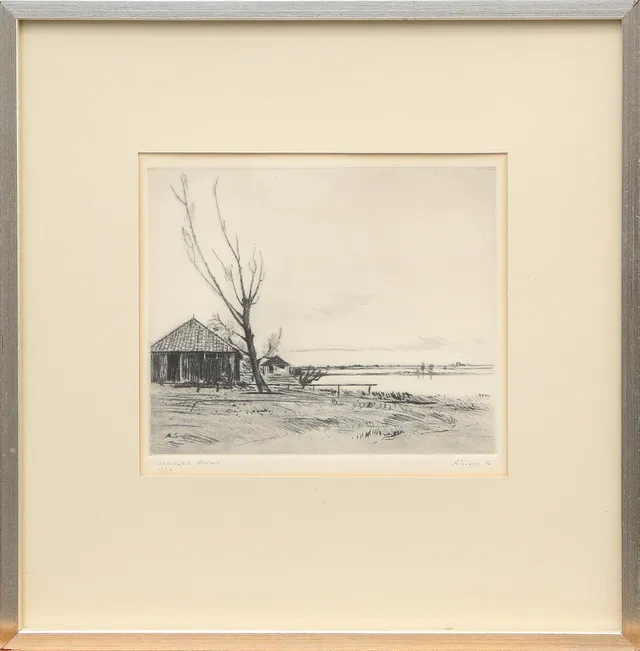 AXEL SJÖGREN. GRAFISKT BLAD, signerat.