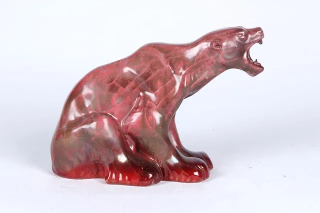 Karl Hansen Reistrup for Kähler. Figure in the form of an ice bear of earthenware with lustre glaze