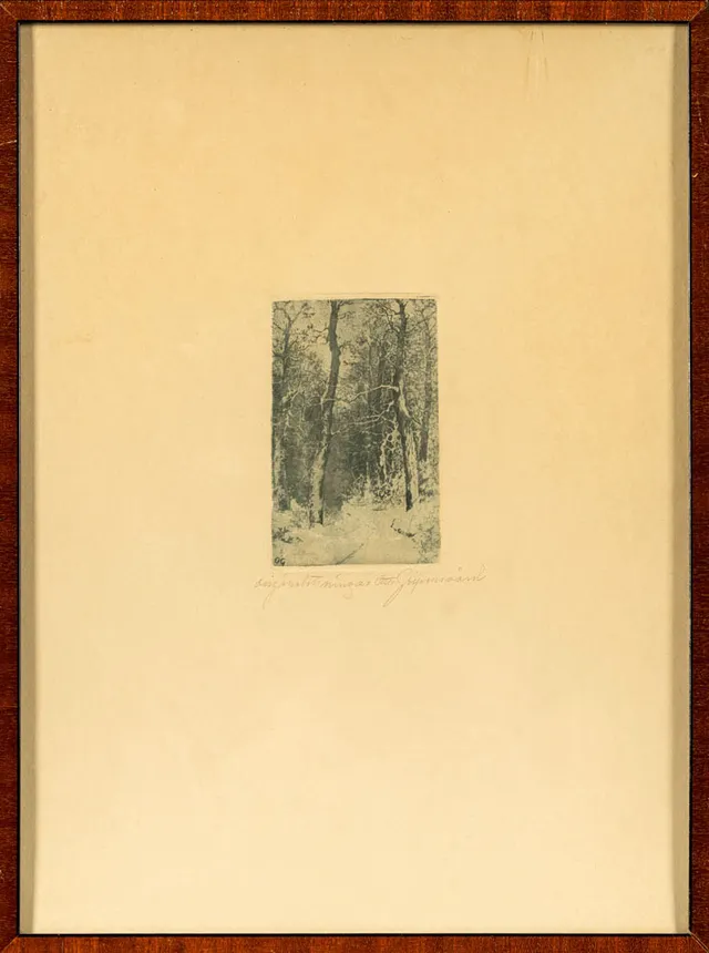 OTTO GRIPENSVÄRD. Originaletsning, "skogsstigen" signerad.