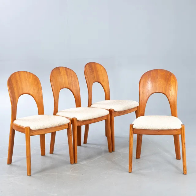 NIELS KOFOED. Koefoeds Hornslet. vier Stühle in Teak 'Morten'. (4).