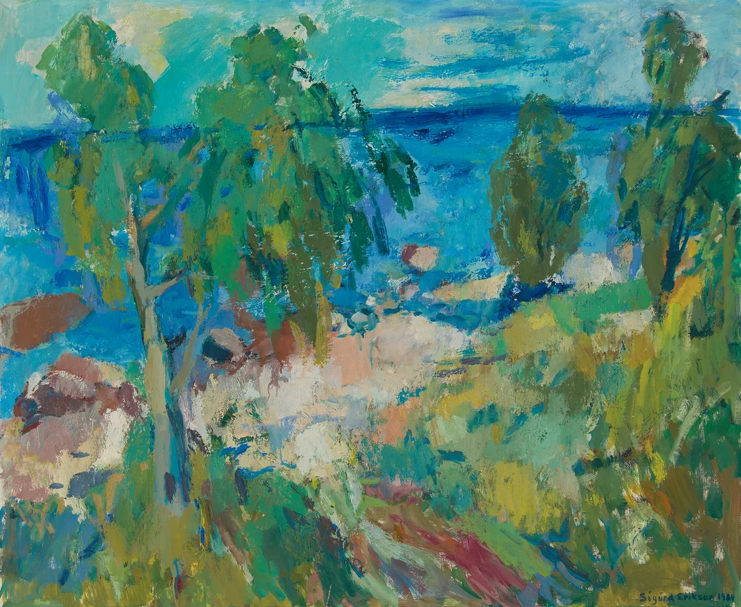 Eriksen, Sigurd — Sommer ved kysten, 1964 — Kunst/Maleri — Blomqvist