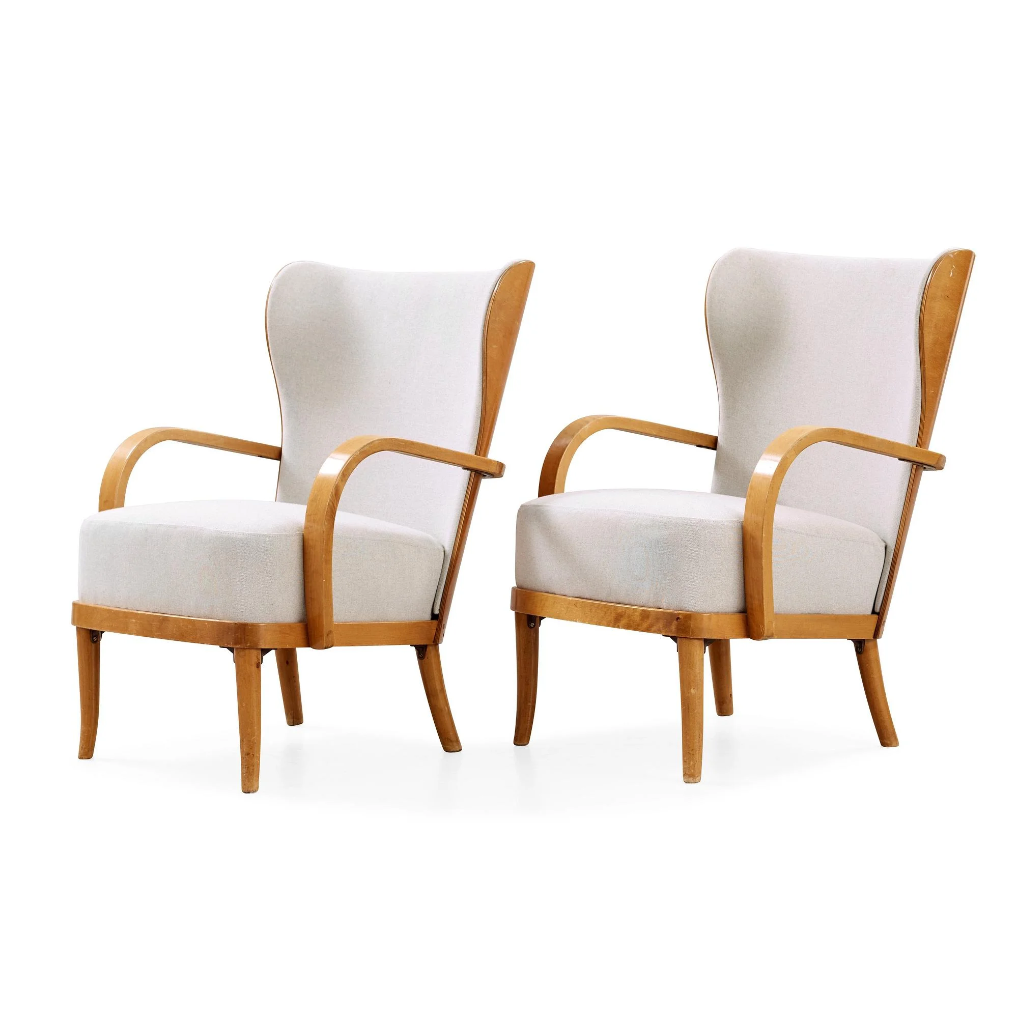 Werner West, fåtöljer, ett par, Wilhelm Schaumann Oy, Finland 1930-40-tal. — Bukowskis