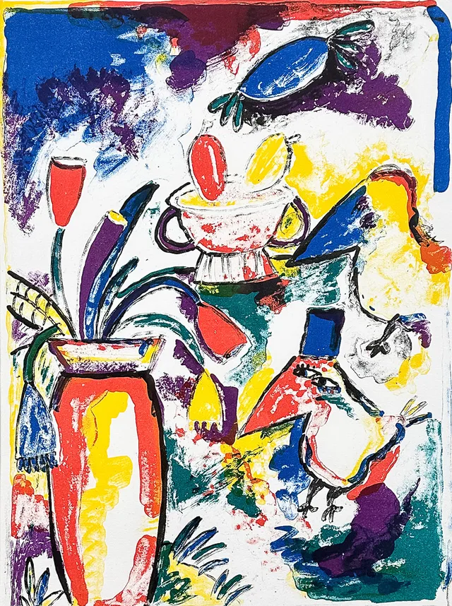 JOHNNY FORSSTRÖM. FÄRGLITOGRAFI, provtryck, "Hjörring", signerad.