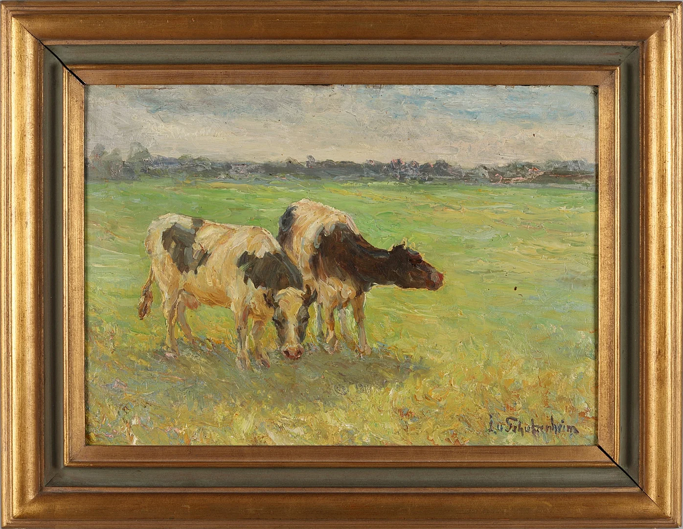 IDA ELEONORA VON SCHULZENHEIM (1859-1940). Landskap med betande kossor. — Paintings — Crafoord Auktioner Stockholm