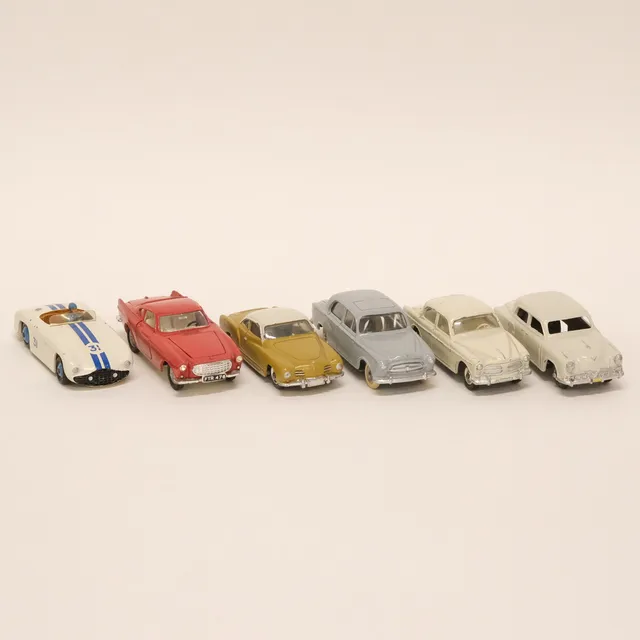 DINKY TOYS. SEX MODELLBILAR. MECCANO, FRANKRIKE/ENGLAND.