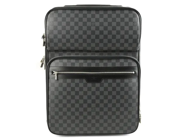RESVÄSKA, LOUIS VUITTON, Pegase 50, damier graphite, canvas, svarta läderdetaljer, 50x35x19cm, lås finns men nycklar saknas,