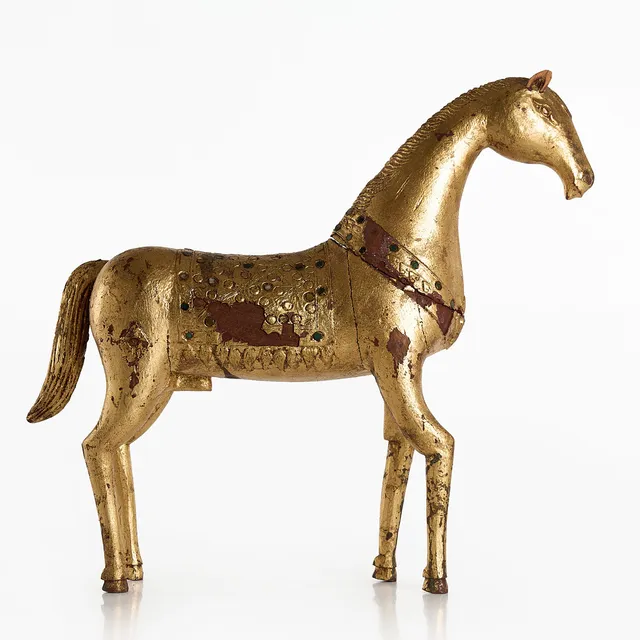 DEKORATIV TRÄSKULPTUR, häst, Asien, 1900-tal.