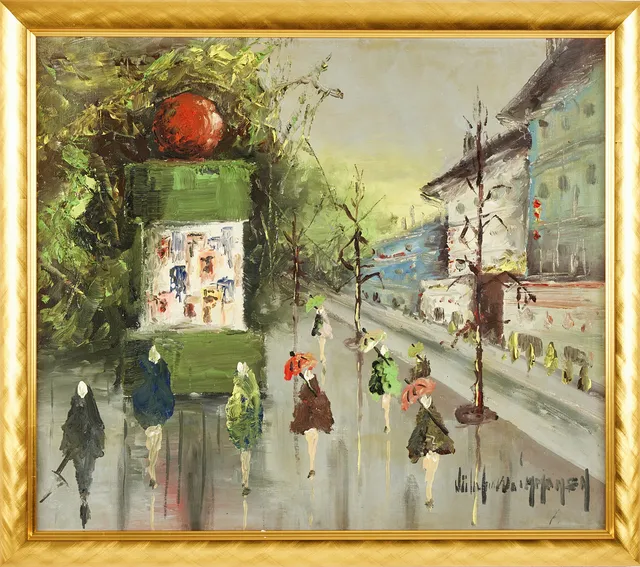 NIILO JAAKKO IMMONEN. Motiv från Paris, olja på duk, signerad.