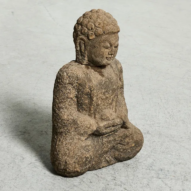 BUDDHA, skulptur, troligen sandsten, Asien, 1900-tal.