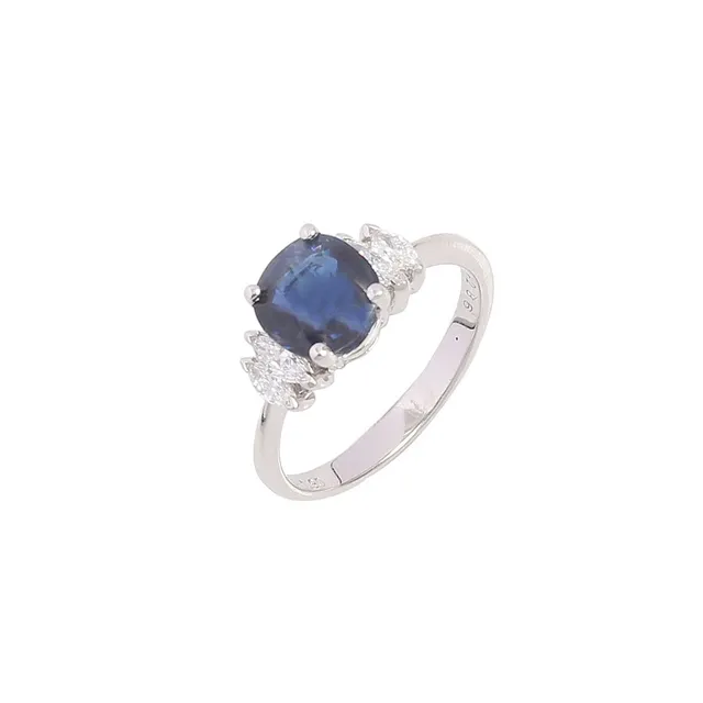 Sapphire and diamonds ring with certificate.