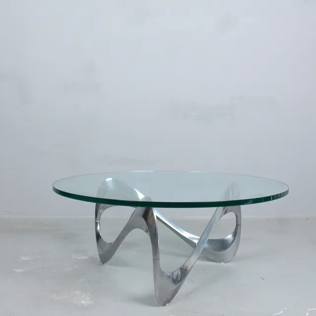 KNUT HESTERBERG. für Ronald Schmitt , Couchtisch, '' Snake '' 1970er.