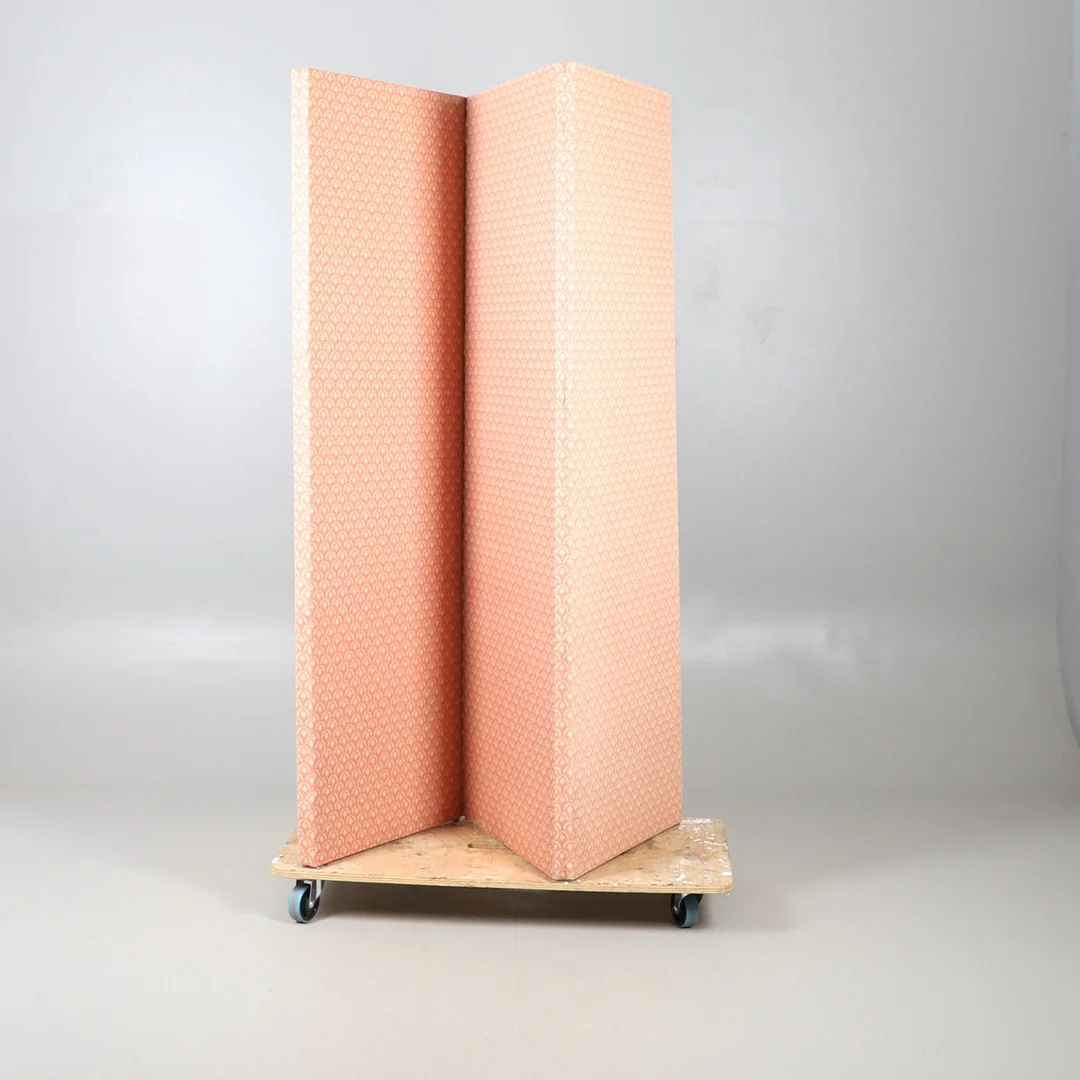 A VINTAGE UPHOLSTERED FOUR FOLD ROOM SCREEN. — Other — Lawrences Auctioneers