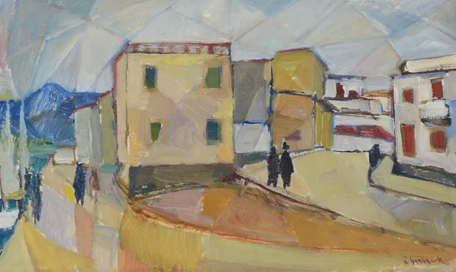 RUNE LUNDMARK. Stadsmotiv, olja på duk, signerad.